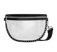 Rebecca Minkoff Darren Clear Sling Bag, Stadium Approved Transparent Crossbody Purse for Concerts and Events, Black Trim, 10" W x 7" H x 3" D, Darren Clear Sling Bag, Stadium Approved Transparent