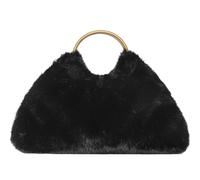 Rebecca Minkoff Madeleine Mini Purse, Women's Small Handbag with Wood Ring Handle, Black