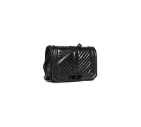 Rebecca Minkoff Women's Chevron Quilted Small Love Crossbody Handbag, Black/Black Shellac
