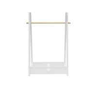Rebecca Mobili Children's Clothes Hanger, Day Wardrobe, White, MDF Pine, For Montessori Children's Room, With Shelf - Dimensions HxWxD: 118 x 82 x 42 cm - Art. RE6842