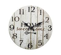 Rebecca Mobili Decor Clock Wall Clocks Shabby White Wood Rustic Home Sweet Home - Ø 33,8 cm x P 4 cm (H x W x D) - Art. RE6151