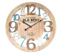 Rebecca Mobili Decorative Clock Analog Mdf Wood Light Blue Modern Design Sitting Room Bedroom Home Decoration Ø 50 cm (H x W x D)- Art. RE4992