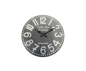 Rebecca Mobili Wall Clock, Wall Clock, Gray, Mdf, Round, Modern Design, For Kitchen Living Room - Measurements: 33.8 x 33.8 x 4 cm (HxWxD) - Art. RE6572