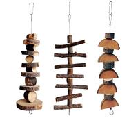 Rebecca online 3pcs Small Animal Chews Toy Natural Apple Wood Block Cage Hanging Molars Treats Snack for Hamsters Rabbits Bunny Bird Parrots Chinchilla Guinea Pig Gerbils Squirrels