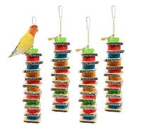 Rebecca online Bird Chews Toys Hanging Cardboard Wood Chewing Shredding Foraging Parrot Cage Toy for Small Medium Birds Conures Parakeet Cockatiel Budgies Love Birds Canary (4 Pack)