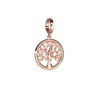 Rebecca Rose Gold Crystal Tree Of Life Charm - Silver