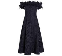 Rebecca Vallance Antalya Embroidered Off-the-shoulder Cotton Midi Dress - Navy - 14 (UK14 / L)
