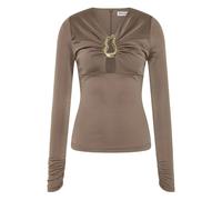 Rebecca Vallance keyhole-neckline long-sleeved blouse - Brown 6-8-10