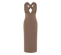 Rebecca Vallance Misha cross-back corset midi dress - Brown 4-6-8-10-12-14