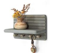 Rebee Vision Key Holder Wall Mount with Shelf for Living Room, Old Gray