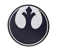 Rebel Alliance Black Embroidered Iron on Patch. Size 75mm in Diameter.