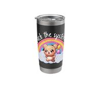 Rebel Bear Rainbow Cute Attitude Design Stainless Steel Insulated Tumbler