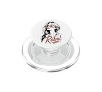 “Rebel Chic” Fashion Portrait Illustration Minimalist Style PopSockets PopGrip for MagSafe