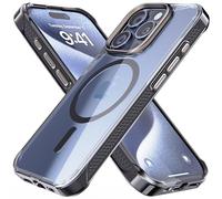 Rebel Clear Case for iPhone 15 Pro [Crystal Series Gen-5] Strong MagSafe Compatible, Anti-Scratch, Non-Yellowing, Protective Shockproof Bumpers, Metal Lens & Buttons, 6.1 Inch Phone 2023 (Black)