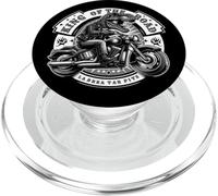 Rebel Dinosaur - T-Rex Biker King Of The Road Emblem Graphic PopSockets PopGrip for MagSafe