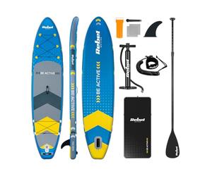 Rebel Electro SUP Board Pumped for Swimming Drop-Stitch 350cm Paddle Pump Kit Backpack RBA-4500-BL
