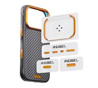 REBEL GEN7 Metal Component Upgrade Kit [Full Set of CNC Aluminum] Lens Protector Ring, Camera Button, All Buttons and Logo Package for iPhone 17 Pro (6.3)