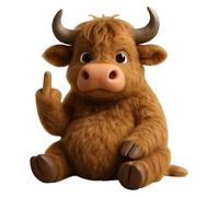 Rebel Gesture Plush,Meet The Attitude Squad: Tiny Plush Rebels with Sass & Snuggles, Pocket-Sized Plush Toys Stress Relief Humor, Funny Gifts for Sarcastic Friends & Sassy Decor (Highland cattle)