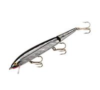 Rebel Lures Jointed Minnow Crankbait Fishing Lure, Silver/Black, 4 1/2 in, 7/16 oz