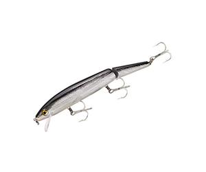 Rebel Lures Jointed Minnow Crankbait Fishing Lure, Silver/Black, 5 1/2 in, 11/16 oz