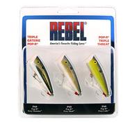 Rebel Lures Pop-R Topwater Popper Fishing Lure, Triple Threat 3 Pack, Pop-R (1/4 oz), One Size