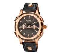 Rebel Men's Brooklyn Bridge Black Dial Leather Watch Rebel Black One Size