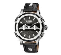 Rebel Men's Brooklyn Bridge Black Dial Leather Watch Rebel Black One Size
