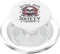 Rebel Mom Skull Flaming Dark Humor Parenting Gothic Style PopSockets PopGrip for MagSafe