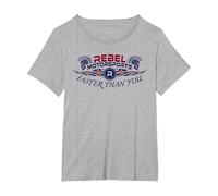 Rebel Motorsports Star-Struck Faster Than You T-Shirt, Women's Plus, Heather Grey, 6X