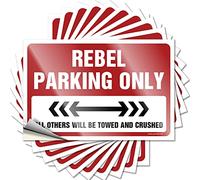 Rebel Parking Only Lettering Sticker Funny Garden Decor | Tall Case Removable Decal Pack(6X9CM)