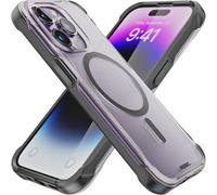 REBEL Phone Clear Case for iPhone 14 Pro [Frosted Series Gen-4] Strong MagSafe Compatible, Translucent, Matte Texture, Protective Bumpers, Metal Buttons, 6.1 Inch 2023 Cover (Frosted Black)