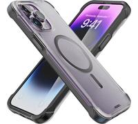REBEL Phone Clear Case for iPhone 14 Pro Max [Frosted Series Gen-4] Strong MagSafe Compatible, Translucent, Matte Texture, Protective Shockproof Bumpers, Metal Buttons, 6.7 Inch 2023 (Frosted Black)