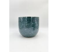 Rebel Plants Handmade Ceramic Turquoise Plant Pots, Various Sizes (Diameter 14 cm x Height 12 cm/Opening 12cm)