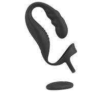 Rebel - Prostate Vibrator with Ring for Penis and Testicles (Black)