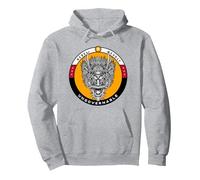 Rebel Revolt Ungovernable (Fantasy Lion Head Print) Pullover Hoodie, Adult Unisex, Heather Grey, Large