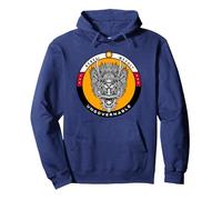Rebel Revolt Ungovernable (Fantasy Lion Head Print) Pullover Hoodie, Adult Unisex, Navy Blue, X-Large