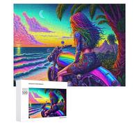 Rebel Ride by The Ocean: Year-End Present, 500 PCS Adult Tabletop Puzzle; for Shared Table Time