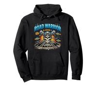Rebel Road Rider Skull Biker Adventure Graphic Pullover Hoodie