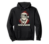 Rebel Santa Pirate Captain Grunge Christmas Woman Art Pullover Hoodie