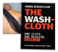 REBEL SCRUB CLUB Exfoliating Shower Towel for Body, Rough Washcloth & Body Scrubber for Deep Clean Exfoliation -100% Nylon, Loofah Alternative for Back, Skin & Bath