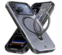 REBEL Semi-Clear Case for iPhone 17 Pro 6.3” [Frosted Series Gen7] Strong MagSafe Compatible, Grippy Sides, Built-In Metal Kickstand, Translucent Matte, Protective Upgraded Frameless Cover, 2025 Phone