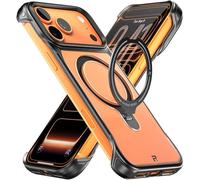 REBEL Semi-Clear Case for iPhone 17 Pro Max 6.9” [Frosted Flex Series] Exposed Sides for Comfort, Strong MagSafe Compatible, Built-in Metal Kickstand, Protective Upgraded Frameless Cover 2025 Phone