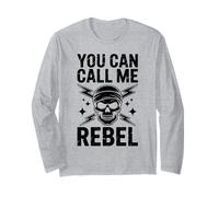 Rebel Skull Design with Lightning and Bandana Long Sleeve T-Shirt