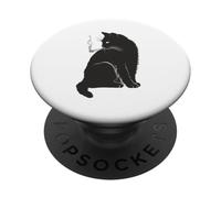 Rebel Smoking Bad Black Cat Funny PopSockets Adhesive PopGrip