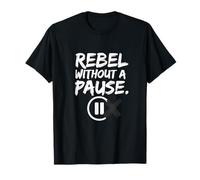 Rebel Without a Pause Grunge Brush Statement T-Shirt