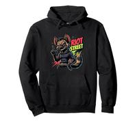 Rebel Wolf Street Style Cartoon Animal Character Pullover Hoodie