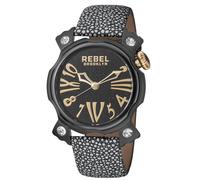 Rebel Women's Coney Island Black Dial Graphite Leather Watch Rebel Black One Size