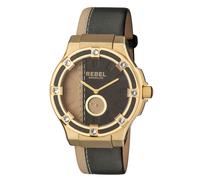 Rebel Women's Flatbush Black/Yellow Dial Leather Watch in Yellow Rebel Yellow One Size
