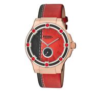 Rebel Women's Flatbush Burgundy/Black Dial Leather Watch in Black Rebel Black One Size