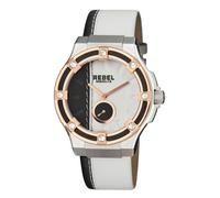 Rebel Women's Flatbush White/Black Dial Leather Watch in Black Rebel Black One Size